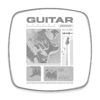 Gitarrist, Rockgitarrist, Streetwear-Musiker - Viereckiger Kühlschrankmagnet - Weiß - Vorne