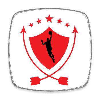 Basketball / Basketball / Basktet-Ball / Sport - Viereckiger Kühlschrankmagnet - Weiß - Vorne