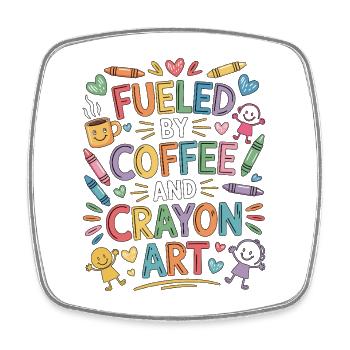 Pediatric Nurse Fueled By Coffee And Kids Nurse - Square fridge magnet - white - Front