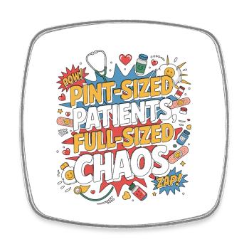 Pediatric Nurse Pint-Sized Patients Children Nurse - Viereckiger Kühlschrankmagnet - Weiß - Vorne
