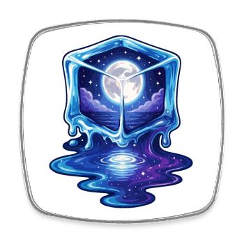 Kosmische Eiswürfel-Galaxie - Viereckiger Kühlschrankmagnet - Weiß - Vorne
