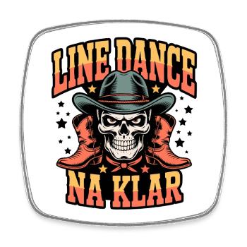Line Dance Schädel Rodeo - Viereckiger Kühlschrankmagnet - Weiß - Vorne