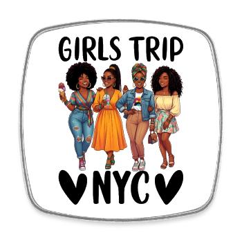 NYC Girls Trip - Viereckiger Kühlschrankmagnet - Weiß - Vorne
