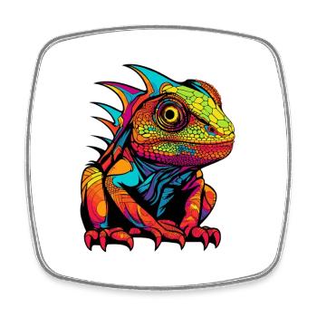 Iguana Comic Animal - Square fridge magnet - white - Front