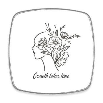 Floral Brain Line Art - Growth - Viereckiger Kühlschrankmagnet - Weiß - Vorne