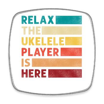 Hawaiian Ukulele Uke Retro Vintage - Square fridge magnet - white - Front