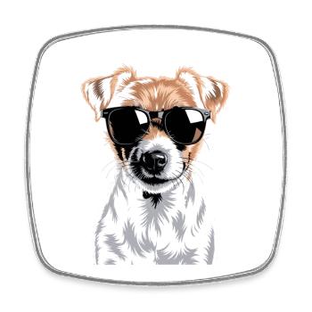 Jack Russell Terrier - Magnet carré - blanc - Devant
