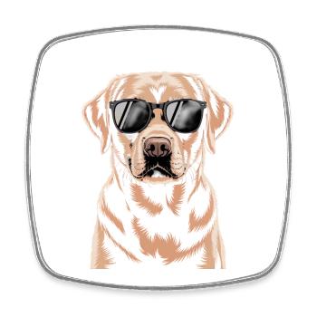 Brauner Labrador  - Viereckiger Kühlschrankmagnet - Weiß - Vorne