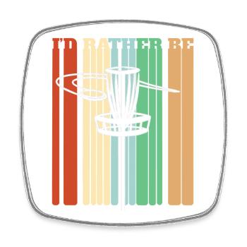 Ich würde lieber Discgolf spielen - Viereckiger Kühlschrankmagnet - Weiß - Vorne