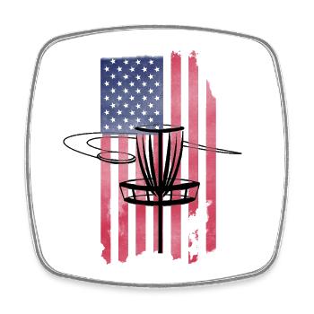 Disc Golf USA Flag  - Square fridge magnet - white - Front