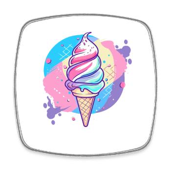 glace - Magnet carré - blanc - Devant