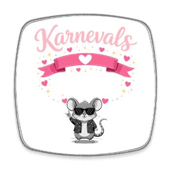 Carnival Mouse Cologne Women Pink Alaaf Carnival - Square fridge magnet - white - Front