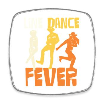 Line Dance Fever Silhouettes - Square fridge magnet - white - Front
