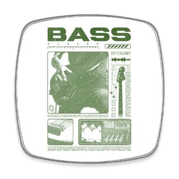 Bass Guitar Lover Bass Player Streetwear - Square fridge magnet - white - Front