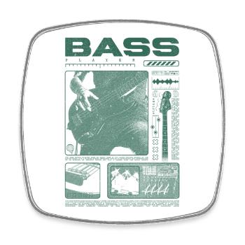 Bass Guitar Lover Bass Player Streetwear - Square fridge magnet - white - Front