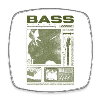 Bass Guitar Lover Bass Player Streetwear - Square fridge magnet - white - Front