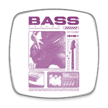 Bass Guitar Lover Bass Player Streetwear - Square fridge magnet - white - Front
