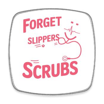 Prinzessin Scrubs Look - Viereckiger Kühlschrankmagnet - Weiß - Vorne