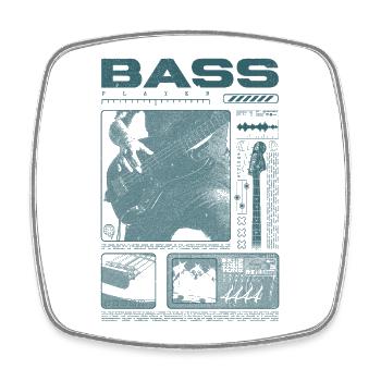 Bass Guitar Lover Bass Player Streetwear - Square fridge magnet - white - Front