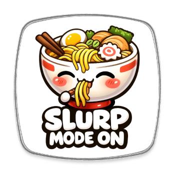 Mode Slurp sur Ramen Kawaii - Magnet carré - blanc - Devant