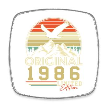 Cadeau rétro original d’anniversaire vintage de 1986 - Magnet carré - blanc - Devant