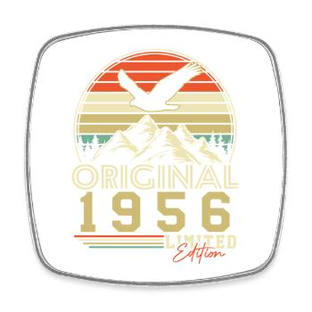 Cadeau rétro vintage original de 1956 - Magnet carré - blanc - Devant