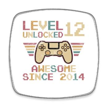 LEVEL 12 UNLOCKED 12TH BIRTHDAY GAMER - Square fridge magnet - white - Front