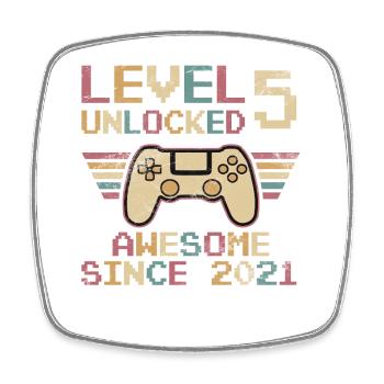 5. Geburtstag 5 Jahre Level 5 Geburtstagsgeschenk - Viereckiger Kühlschrankmagnet - Weiß - Vorne