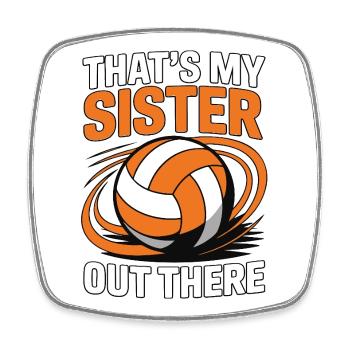 Volleyball Schwester - Stolzes Geschwister Design - Viereckiger Kühlschrankmagnet - Weiß - Vorne