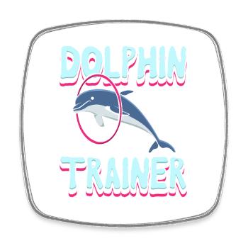 Dolphin Trainer Ocean Lover Design - Viereckiger Kühlschrankmagnet - Weiß - Vorne