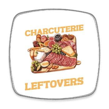 Viande sur planche de fromages avec nourriture en couverture - Magnet carré - blanc - Devant