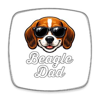 Beagle Papa Papa Rétro Vintage - Magnet carré - blanc - Devant