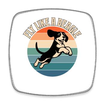 Volez comme un beagle rétro vintage - Magnet carré - blanc - Devant