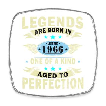 January 1966 Vintage Retro Birthday Gift - Square fridge magnet - white - Front