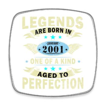 25th Birthday Original January Year 2001 - Square fridge magnet - white - Front
