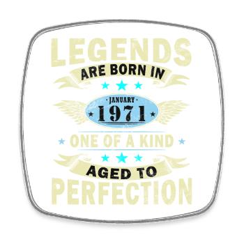 55th Birthday Original January Born 1971 - Square fridge magnet - white - Front