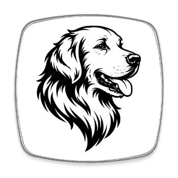 Golden Retriever - Viereckiger Kühlschrankmagnet - Weiß - Vorne