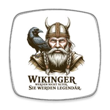 Wikinger Viking Legende Seemann Odin Rabe Kämpfer - Viereckiger Kühlschrankmagnet - Weiß - Vorne