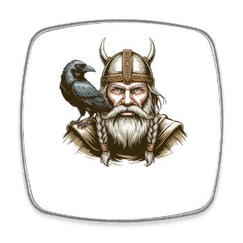 Wikinger Viking Legende Seemann Odin Rabe Kämpfer - Viereckiger Kühlschrankmagnet - Weiß - Vorne