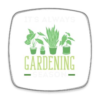 Gardening Season Funny Plant Lover Gardener - Square fridge magnet - white - Front