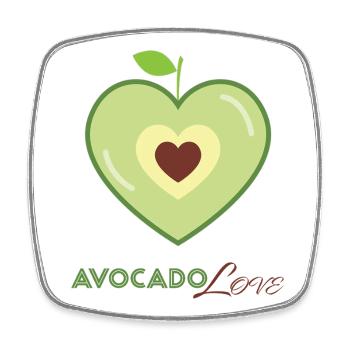 Avocado Herz Liebe - Viereckiger Kühlschrankmagnet - Weiß - Vorne