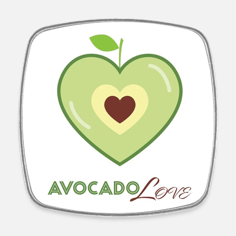 Avocado Herz Liebe - Viereckiger Kühlschrankmagnet - Weiß