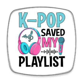 K-Pop Saved My Playlist - Viereckiger Kühlschrankmagnet - Weiß - Vorne