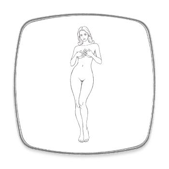 Elegant Nude Drawing Female Silhouette - Square fridge magnet - white - Front