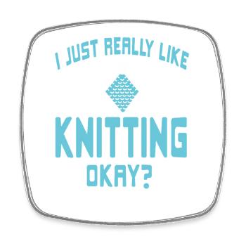 I Just Really Like Knitting Funny Yarn Hobby - Viereckiger Kühlschrankmagnet - Weiß - Vorne