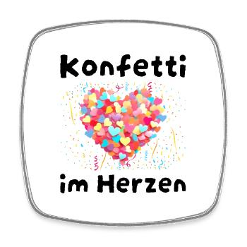 KONFETTI IM HERZEN – Karneval Fasching Party Spruc - Viereckiger Kühlschrankmagnet - Weiß - Vorne