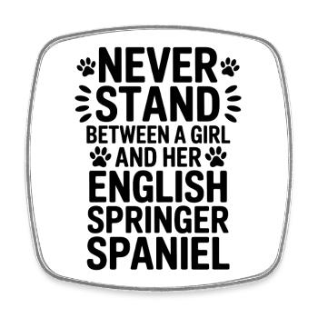 English Springer Spaniel Sayings Dog Gift - Square fridge magnet - white - Front