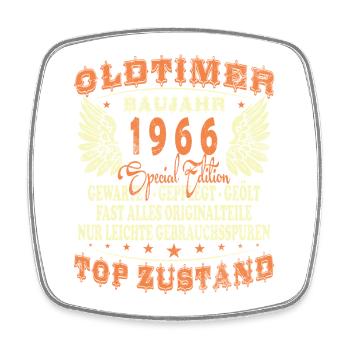1966 Vintage Born Retro Vintage Birthday - Square fridge magnet - white - Front