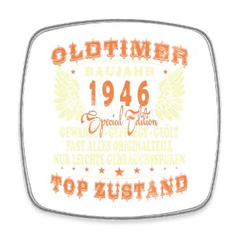 OLDTIMER 1946 LUSTIG 80 JAHRE GEBURTSTAG GESCHENK - Viereckiger Kühlschrankmagnet - Weiß - Vorne