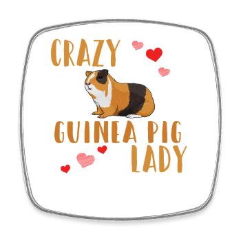 Crazy Guinea Pig Lady - Square fridge magnet - white - Front